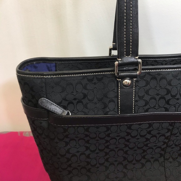 COACH Voyage Signature Zipup Tote/Diaper Bag Black - Picture 6 of 16